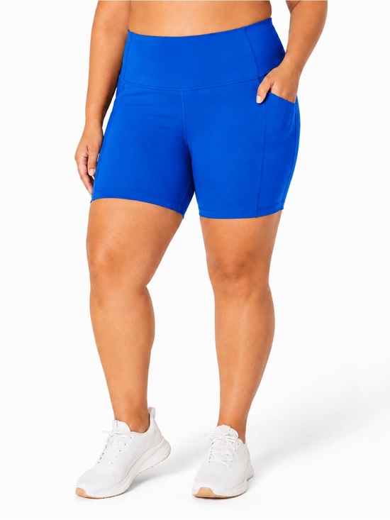 all in motion Pants - All In Motion Women's High-Rise Bike Shorts With Pockets Blue Size 2X